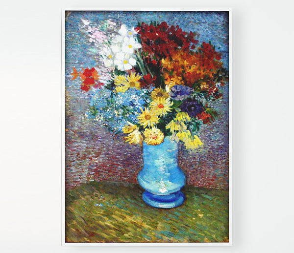 Van Gogh Flowers In A Blue Vase Print Poster Wall Art