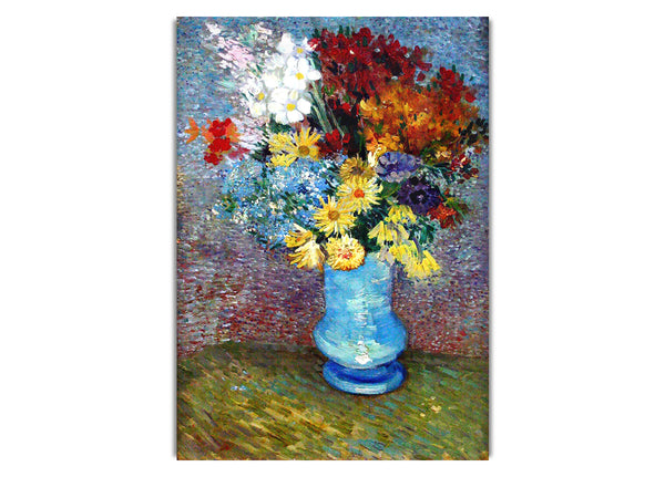 Flowers In A Blue Vase By Van Gogh