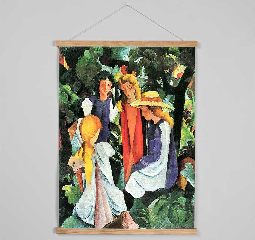 August Macke Four Girls Hanging Poster - Wallart-Direct UK