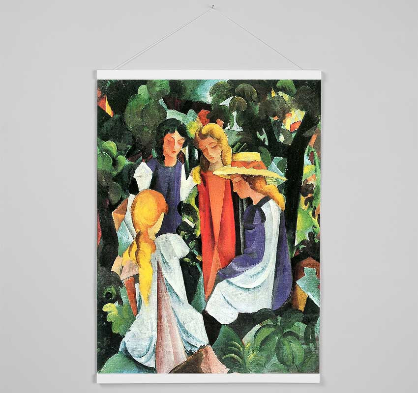 August Macke Four Girls Hanging Poster - Wallart-Direct UK