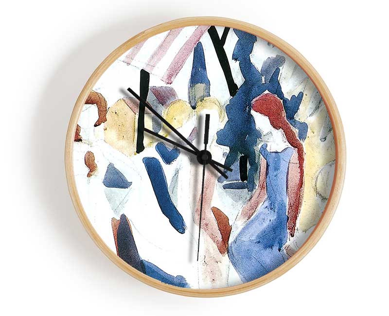 August Macke Four Girls On Altane Clock - Wallart-Direct UK