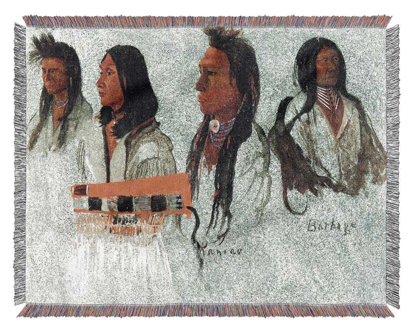 Bierstadt Four Indians Woven Blanket