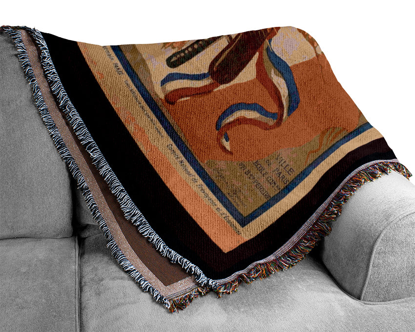 French Poster Woven Blanket