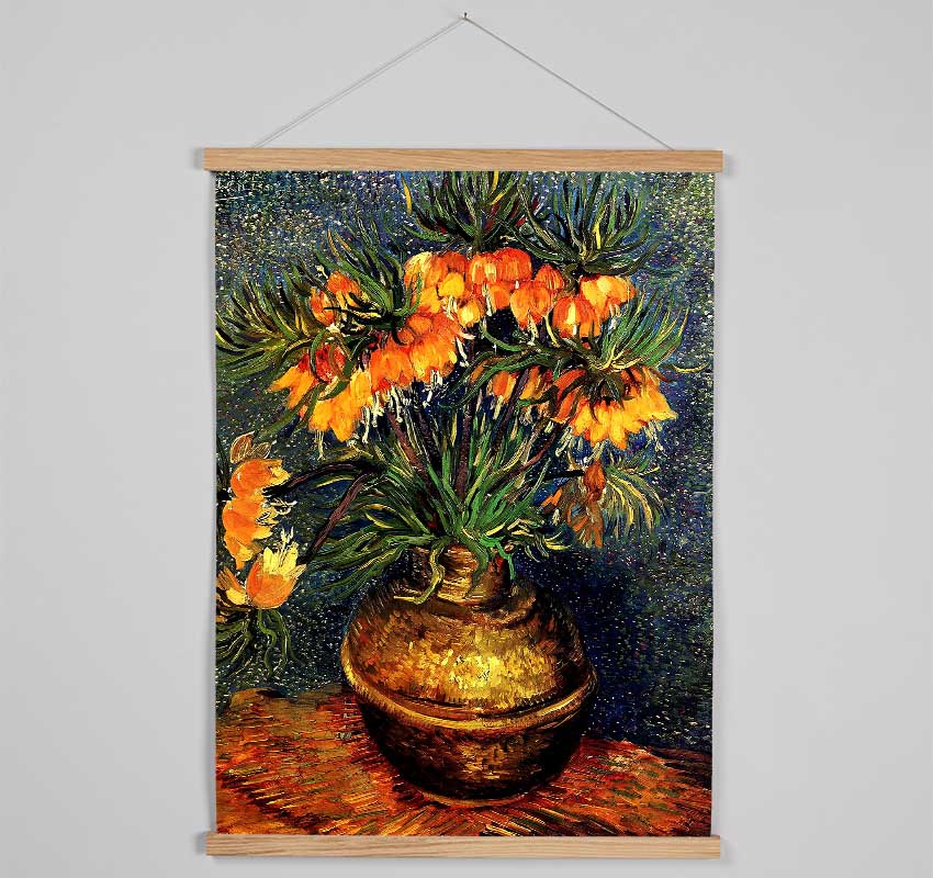 Van Gogh Fritillaries In A Copper Vase Hanging Poster - Wallart-Direct UK