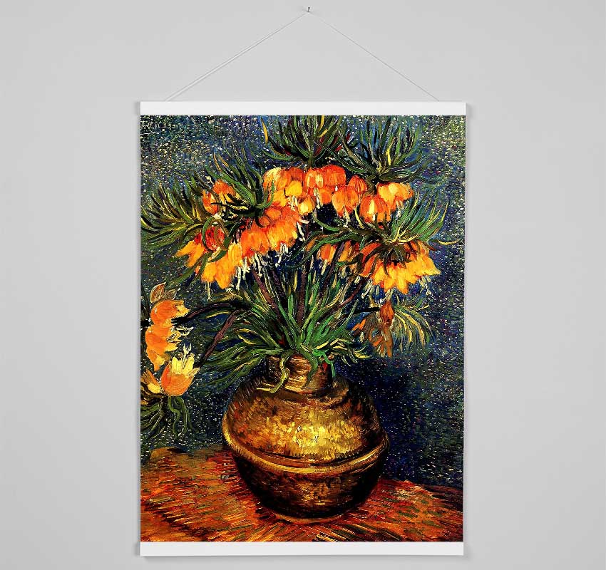 Van Gogh Fritillaries In A Copper Vase Hanging Poster - Wallart-Direct UK