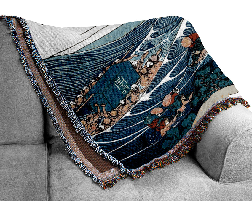 Hokusai Fuji From Kanaya On Tokaido Woven Blanket