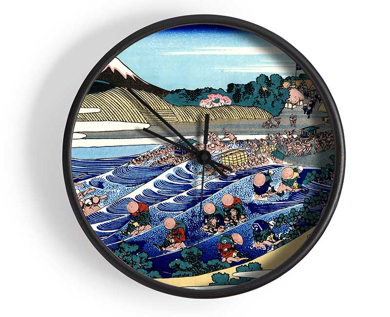 Hokusai Fuji From Kanaya On Tokaido Clock - Wallart-Direct UK