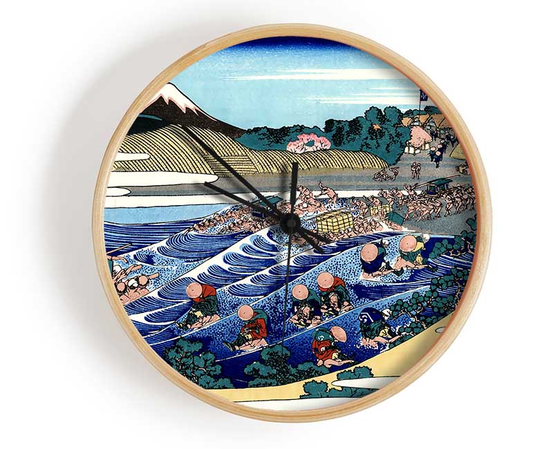 Hokusai Fuji From Kanaya On Tokaido Clock - Wallart-Direct UK