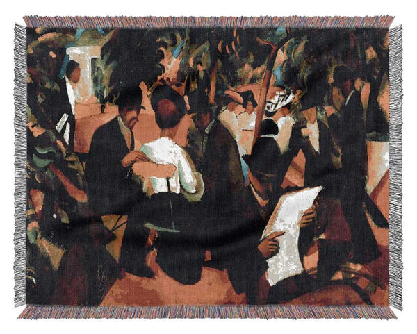 August Macke Garden Restaurant Woven Blanket