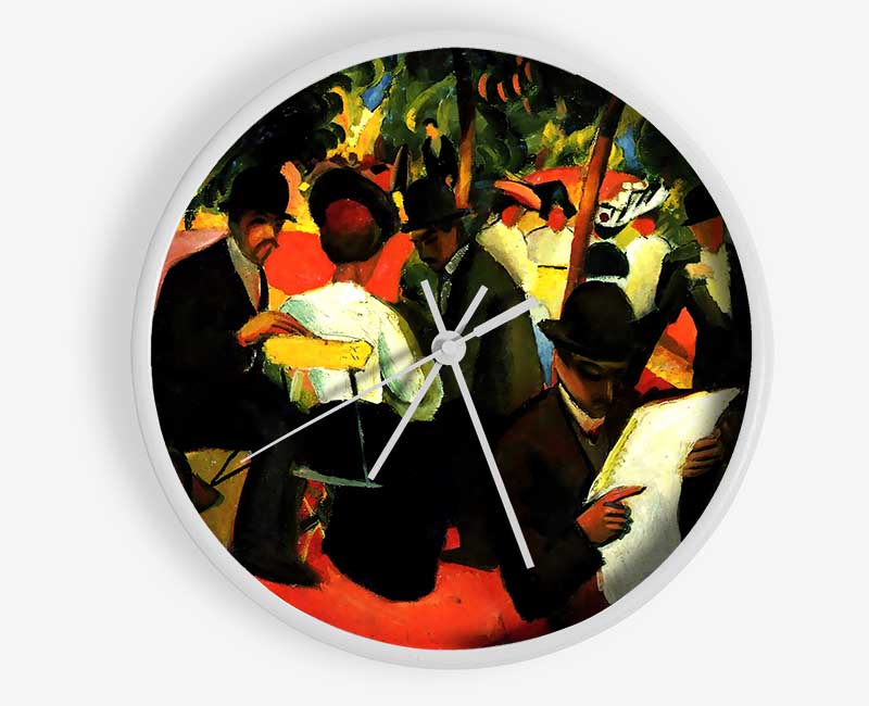 August Macke Garden Restaurant Clock - Wallart-Direct UK