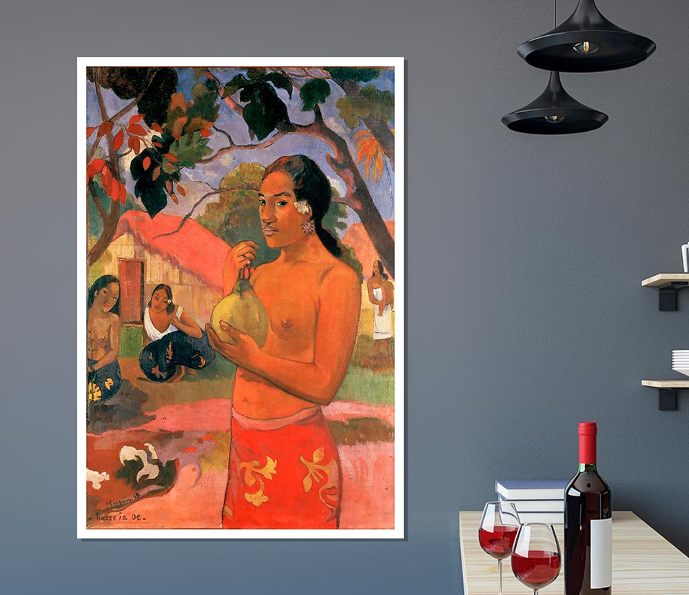 Gauguin Woman Holding A Fruit Print Poster Wall Art