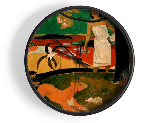 Gauguin Pastorales Tahitiennes Clock - Wallart-Direct UK