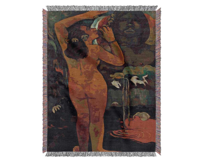 Gauguin The Moon And The Earth Woven Blanket