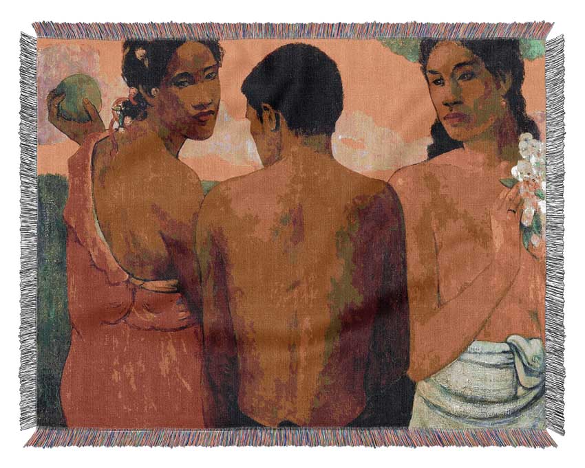 Gauguin Three Tahitians Woven Blanket