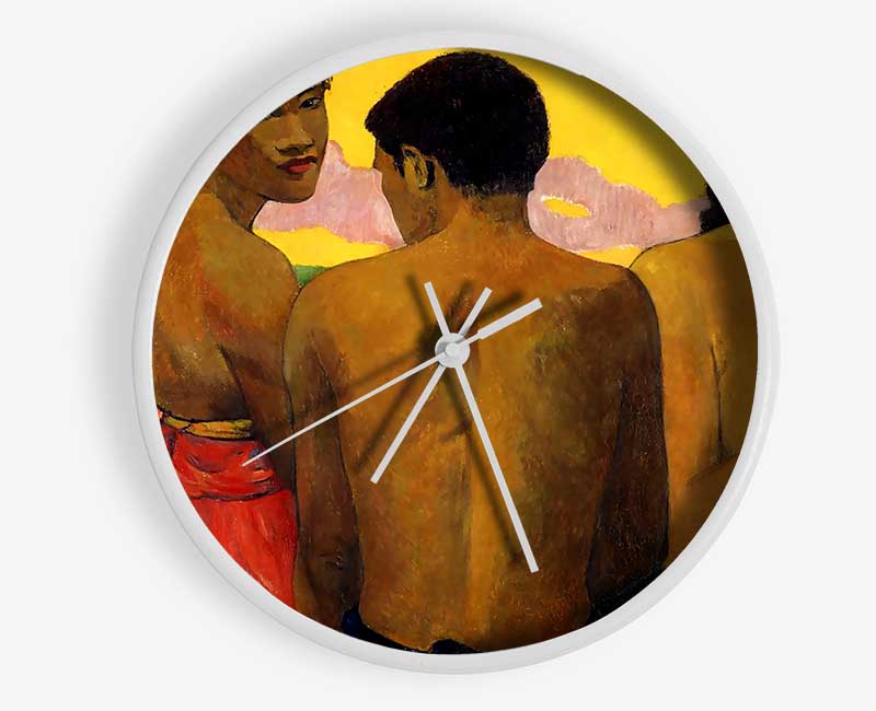 Gauguin Three Tahitians Clock - Wallart-Direct UK