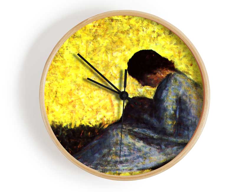 Seurat Girl Seated On The Lawn Clock - Wallart-Direct UK