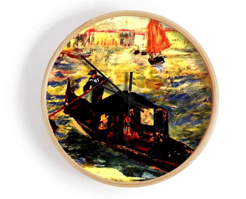 Renoir Gondola On The Canale Grande Clock - Wallart-Direct UK