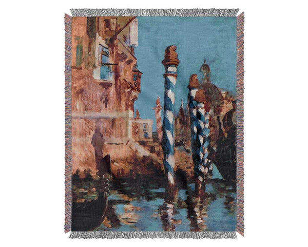 Manet Grand Canal In Venice Woven Blanket