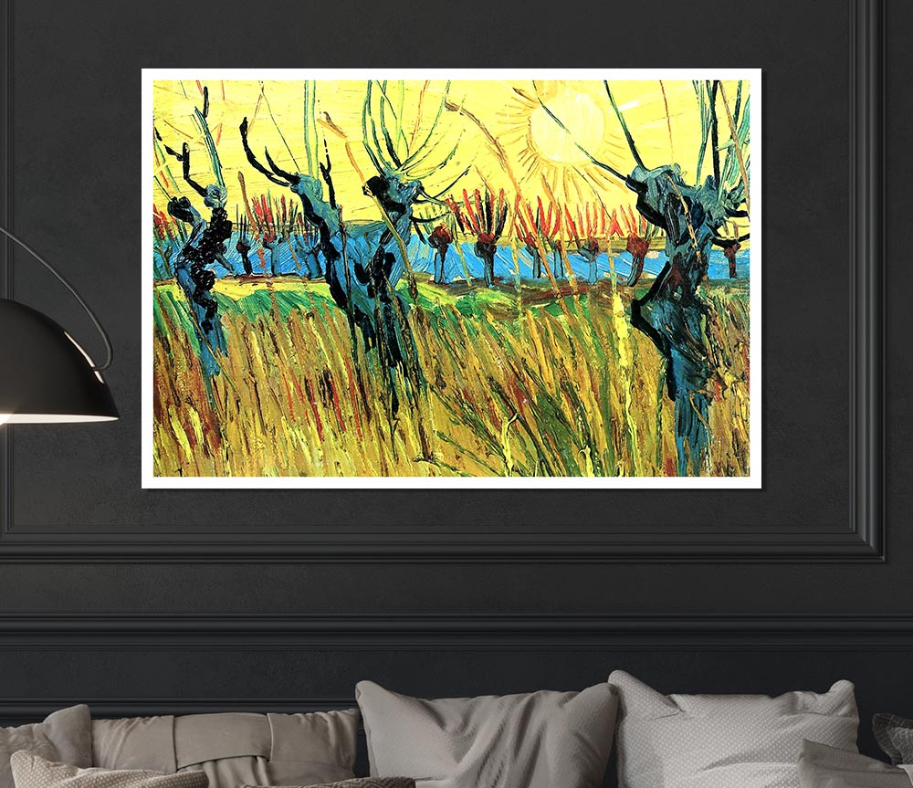 Van Gogh Grazing At Sunset Print Poster Wall Art