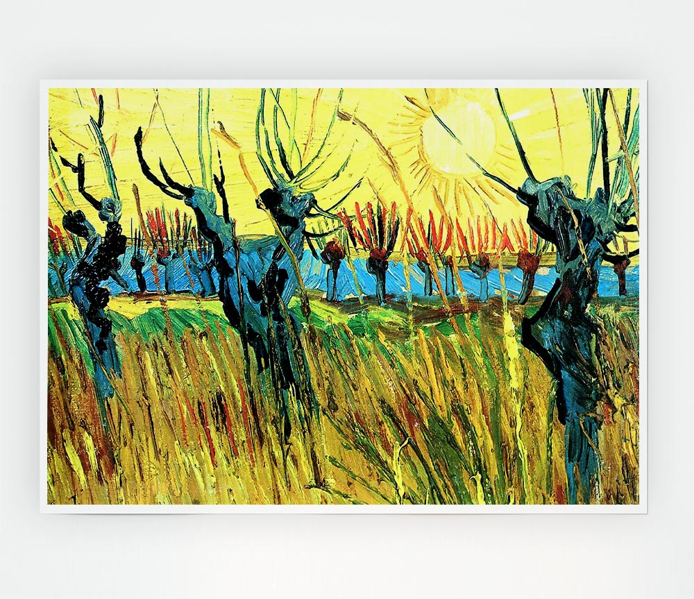 Van Gogh Grazing At Sunset Print Poster Wall Art