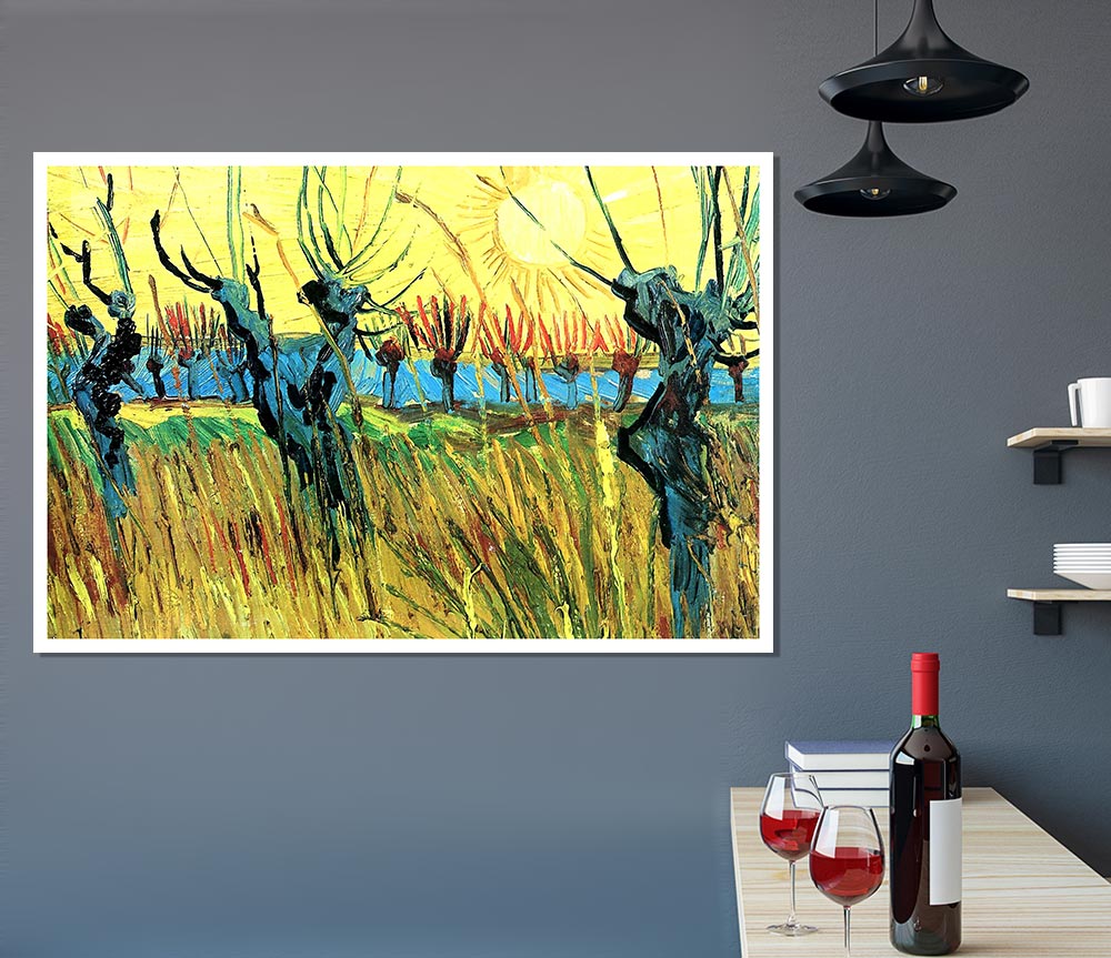 Van Gogh Grazing At Sunset Print Poster Wall Art