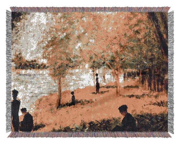 Seurat Group Of People Woven Blanket