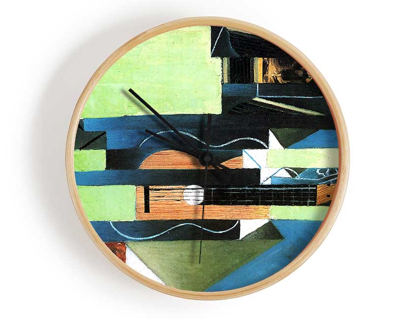 Juan Gris Guitar 2 Clock - Wallart-Direct UK