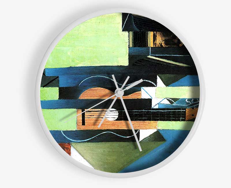 Juan Gris Guitar 2 Clock - Wallart-Direct UK