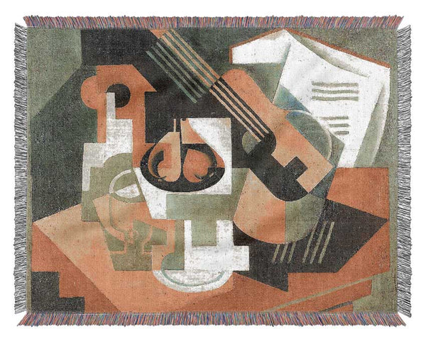 Juan Gris Guitar And Fruit Bowl 1 Woven Blanket