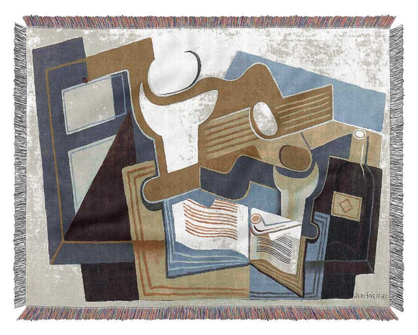 Juan Gris Guitar And Fruit Bowl 3 Woven Blanket