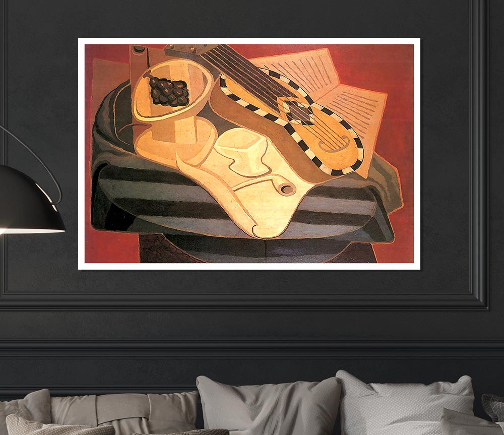 Juan Gris Guitar With Ornaments Print Poster Wall Art