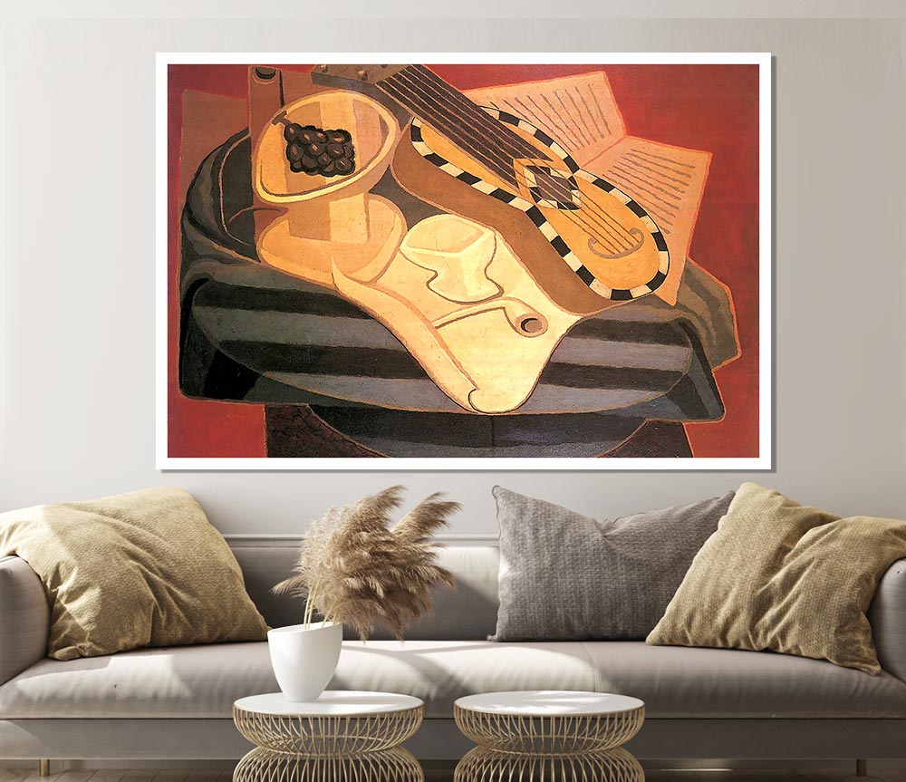 Juan Gris Guitar With Ornaments Print Poster Wall Art