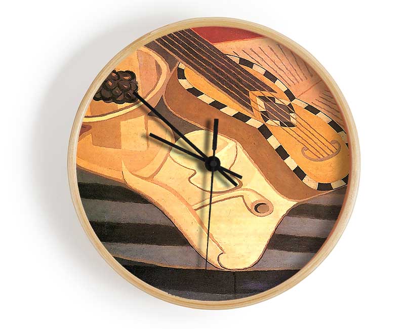 Juan Gris Guitar With Ornaments Clock - Wallart-Direct UK