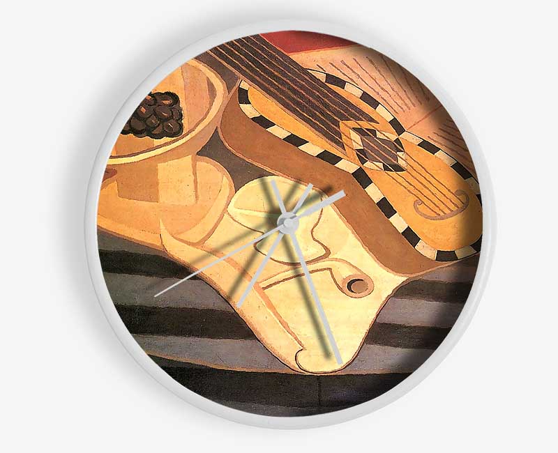 Juan Gris Guitar With Ornaments Clock - Wallart-Direct UK