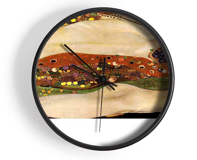 Klimt Water Serpents 2 Clock - Wallart-Direct UK