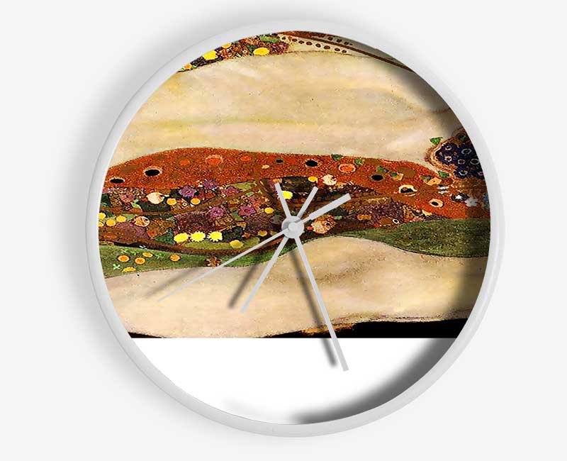 Klimt Water Serpents 2 Clock - Wallart-Direct UK