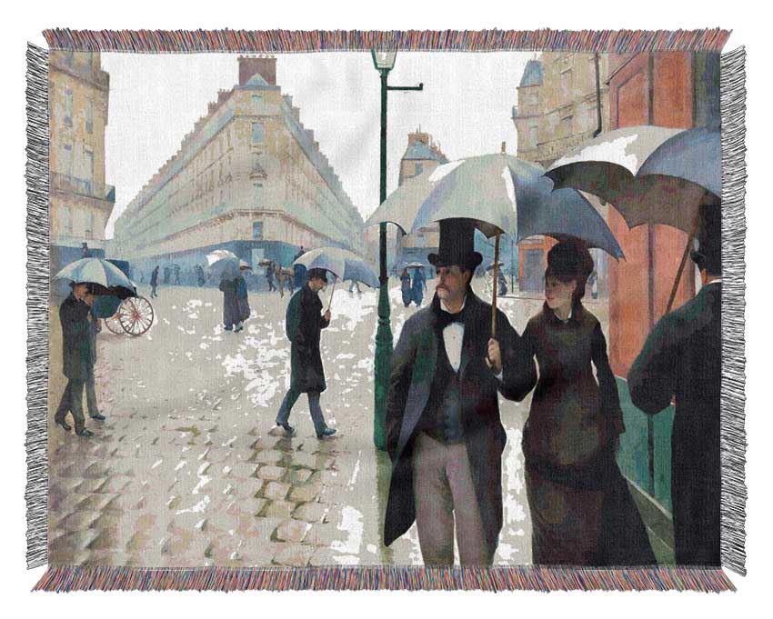 Gustave Caillebotte Paris Street On A Rainy Day Woven Blanket