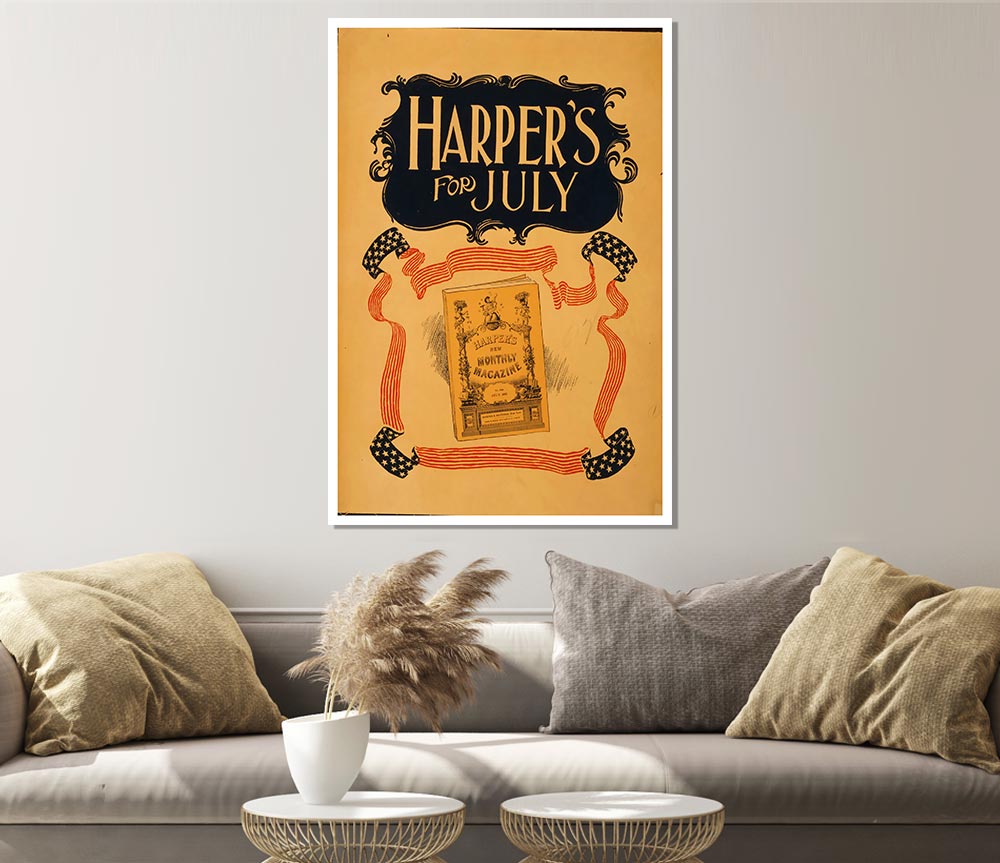 Harpers July Print Poster Wall Art