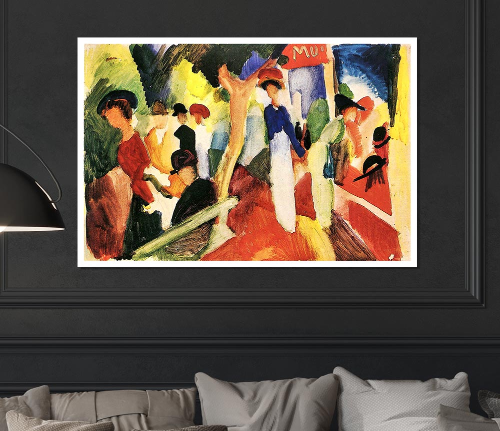 August Macke Hat Shop At The Promenade Print Poster Wall Art