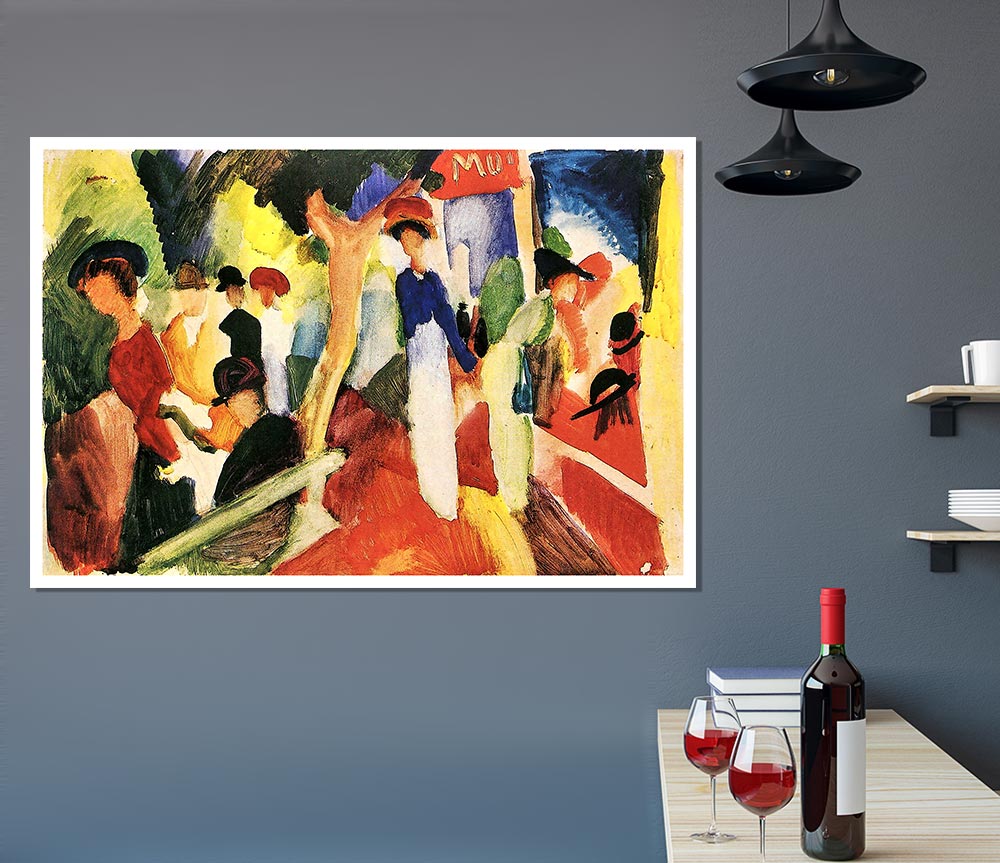 August Macke Hat Shop At The Promenade Print Poster Wall Art