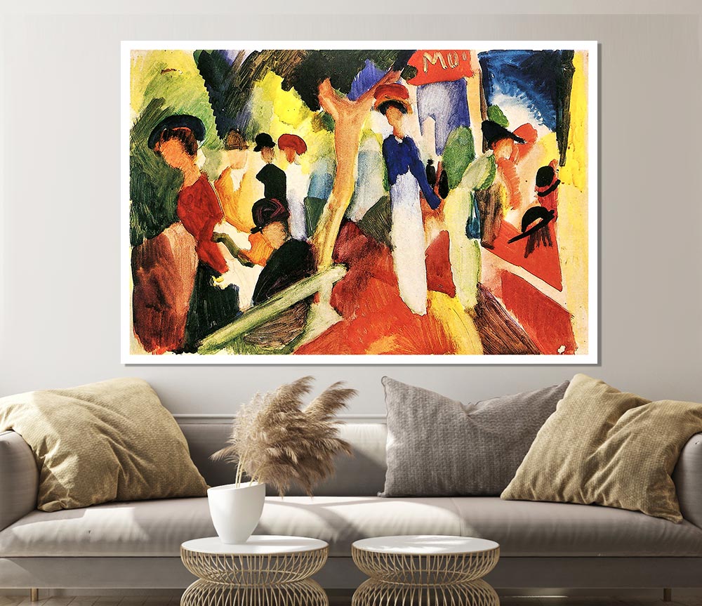 August Macke Hat Shop At The Promenade Print Poster Wall Art