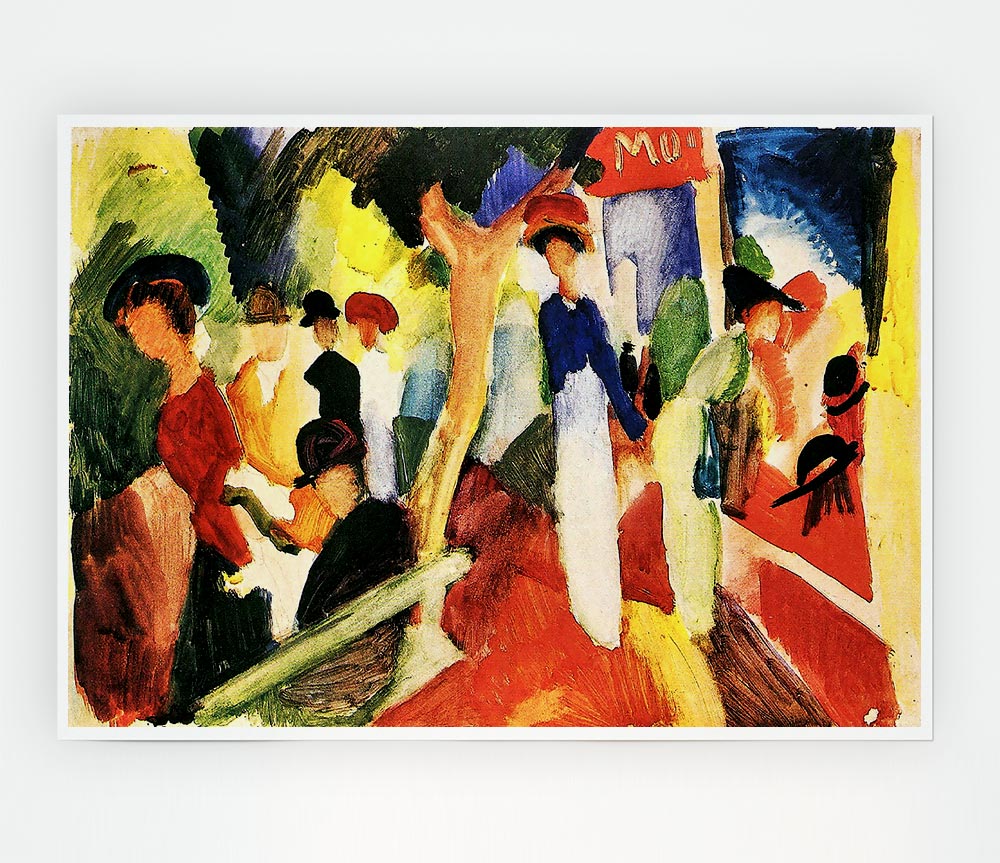 August Macke Hat Shop At The Promenade Print Poster Wall Art