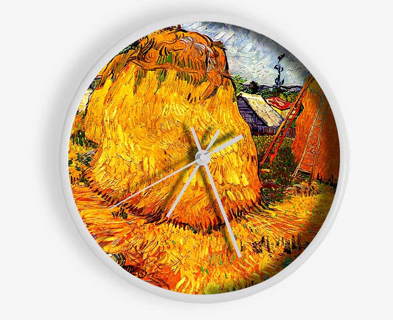 Van Gogh Haystacks In Provence Clock - Wallart-Direct UK