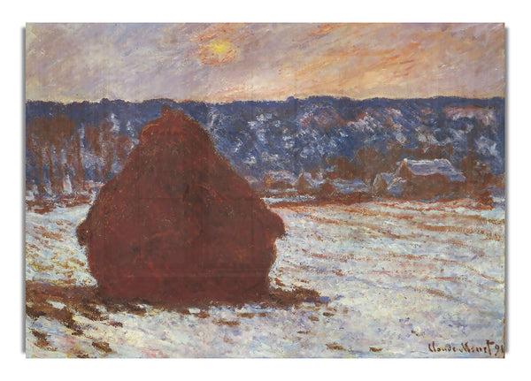 Haystacks, Snow, Covered The Sky By Monet