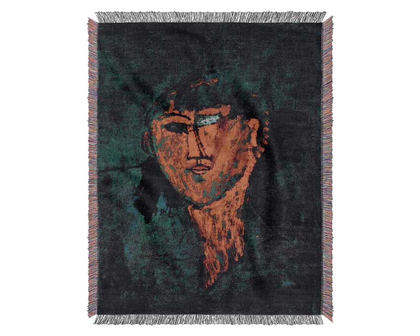 Head By Modigliani Woven Blanket