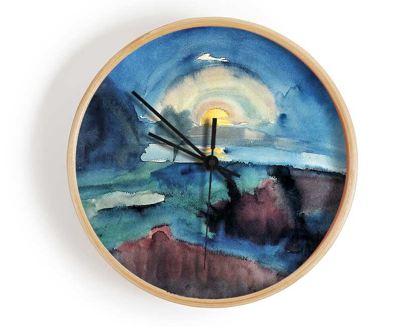 Walter Gramatte Hiddensoe Moon Stairway Clock - Wallart-Direct UK