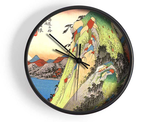 Hiroshige High Rocks By A Lake Clock - Wallart-Direct UK