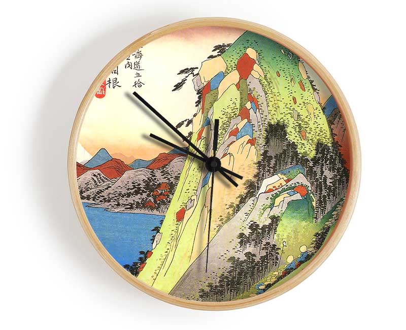 Hiroshige High Rocks By A Lake Clock - Wallart-Direct UK