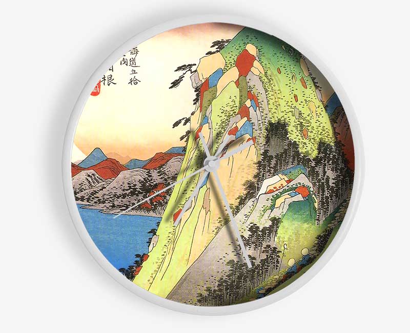 Hiroshige High Rocks By A Lake Clock - Wallart-Direct UK