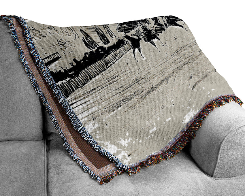 Manet Horse Racing Woven Blanket